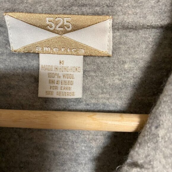 525 America Wool Laser Cut Full Zip Gray Women's Cardigan Sweater Jacket Size M - Picture 9 of 12